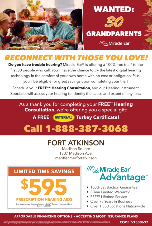 Reconnect with Those You Love!, Miracle Ear - Fort Atkinson