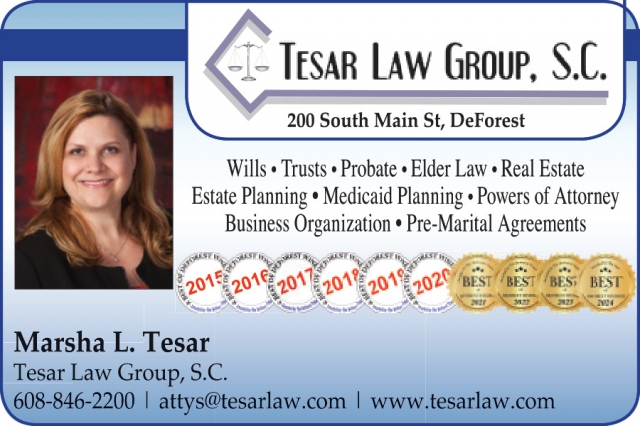 Estate Planning - Wills - Probate - Elder Law, Tesar Law Group, S.C , Deforest, WI