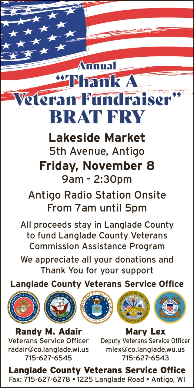 Veteran Fundraiser, Annual Thank a Veteran Fundraiser Brat Fry (November 8, 2024)