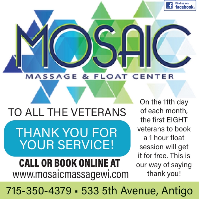 Float Sessions, Mosaic Massage & Float Center, Antigo, WI