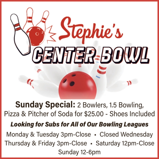 Sunday Special, Stephie's Center Bowl, Peshtigo, WI