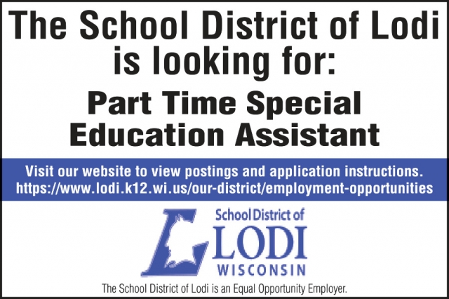 Substitute Teachers and Educational Assistants, School District of Lodi, Lodi, WI