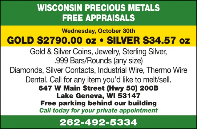 Gold & Silver Coins, Wisconsin Precious Metals Refinishing Services, Lake Geneva, WI