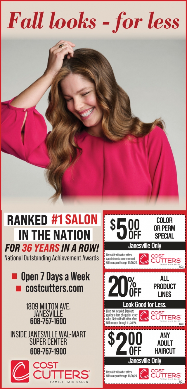 Fall Looks - For Less, Cost Cutters , Janesville, WI