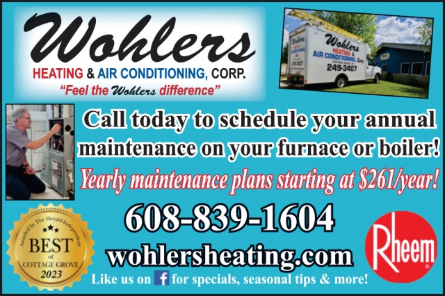 Yearly Maintenance Plans, Wohlers Heating & Air Conditioning Corp., Cottage Grove, WI