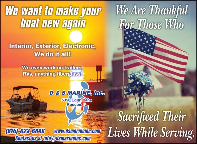 We Want To Make Your Boat New Again, D & S Marine, Roscoe, IL