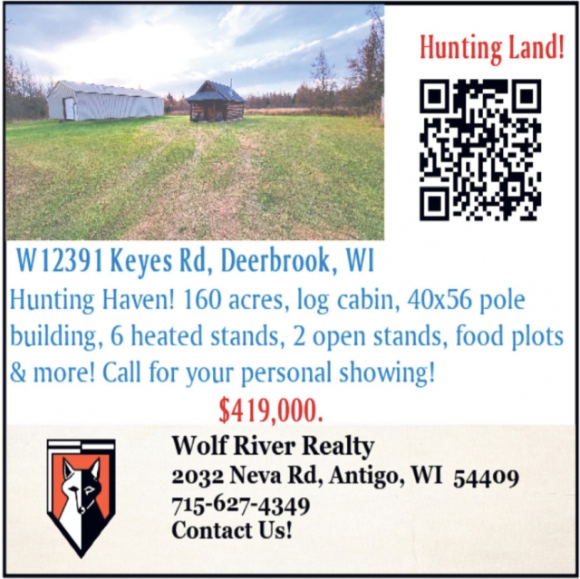 Hunting Land!, Wolf River Realty, Antigo, WI