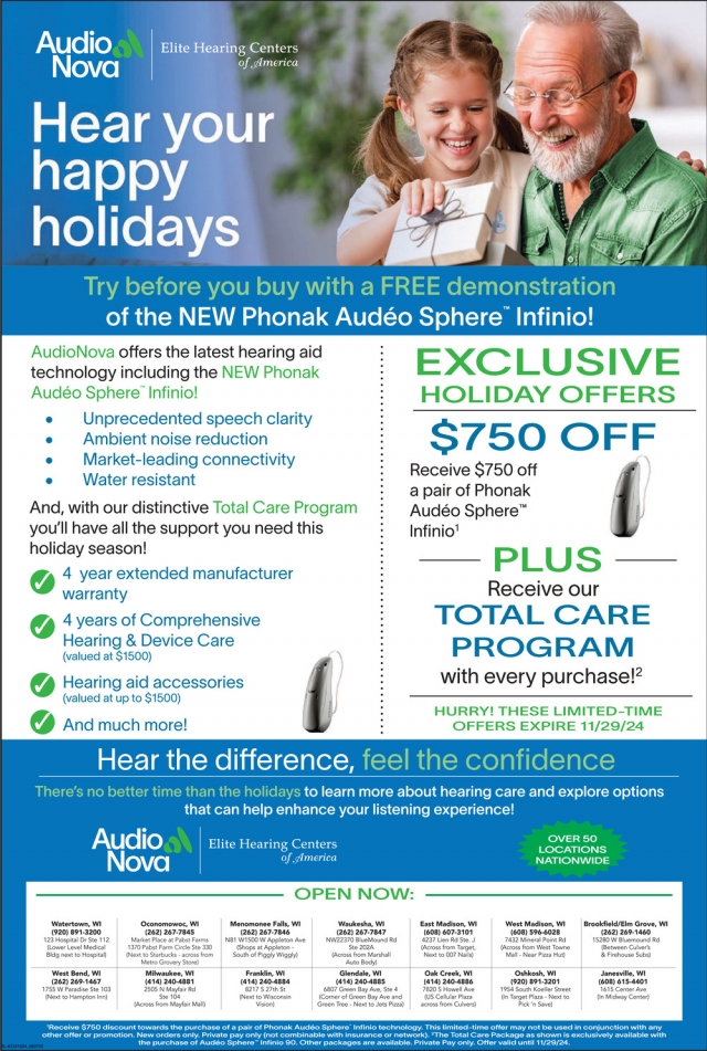 Hear Your Happy Holidays, Elite Hearing Centers of America, Waukesha, WI