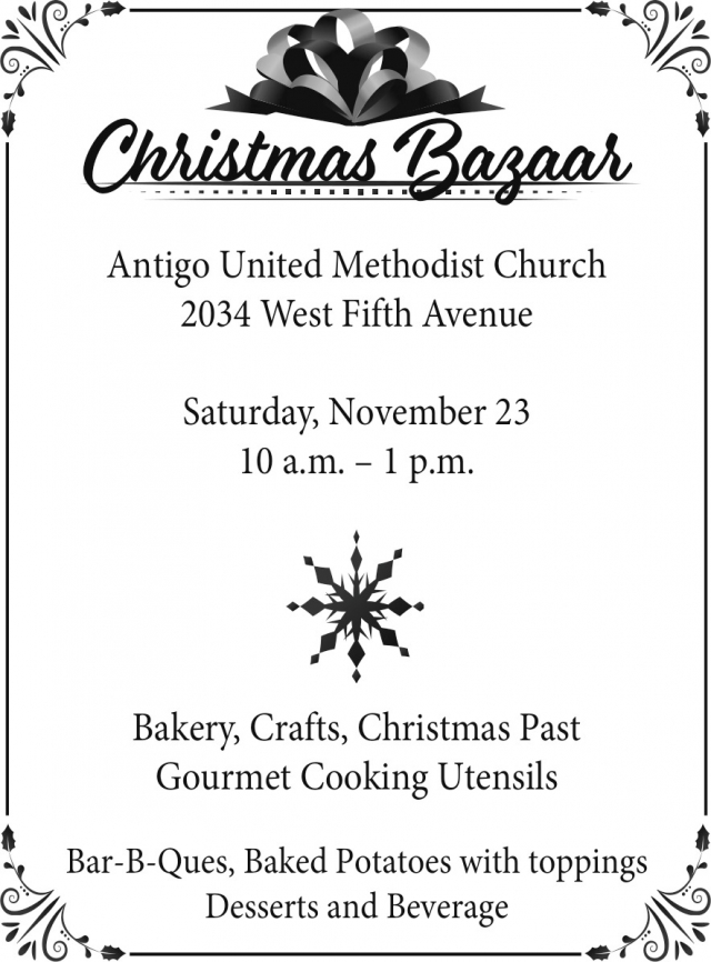 Christmas Bazaar, Antigo United Methodist Church, Antigo, WI