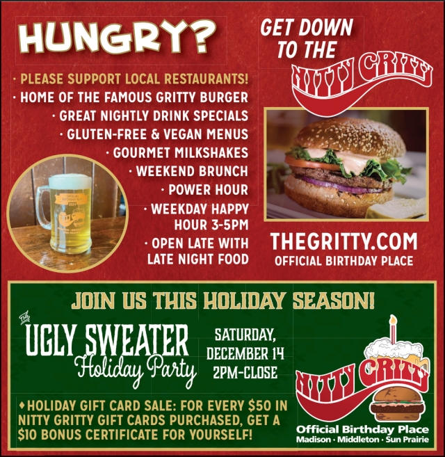 Hungry? Get Down to The Nitty Gritty!, Nitty Gritty, Madison, WI