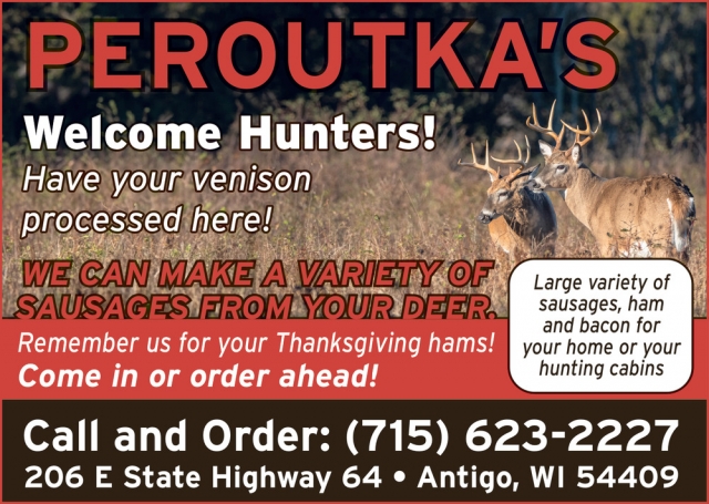 Welcome Hunters!, Peroutka's, Antigo, WI