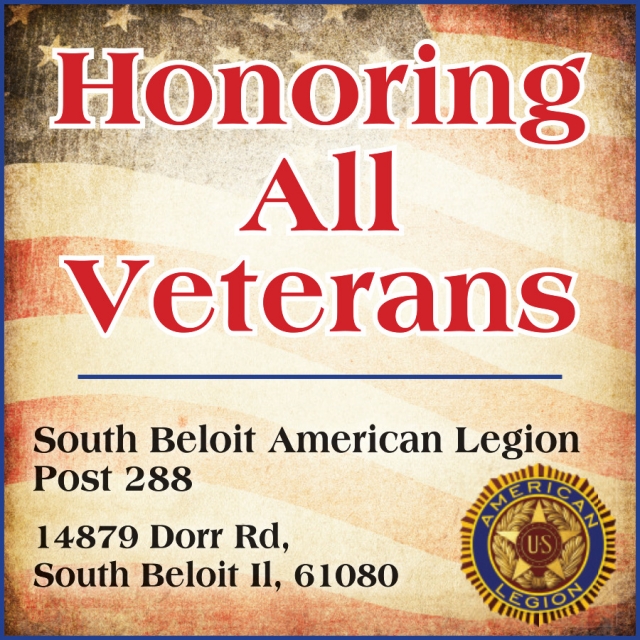 Honoring All Veterans, American Legion Post 288, South Beloit, IL