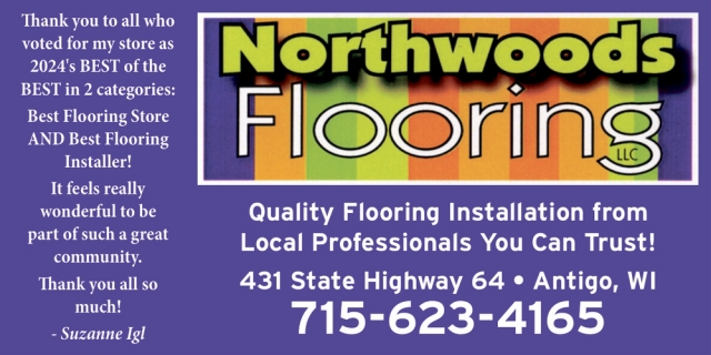 Quality Flooring Installation, Northwoods Flooring, Antigo, WI