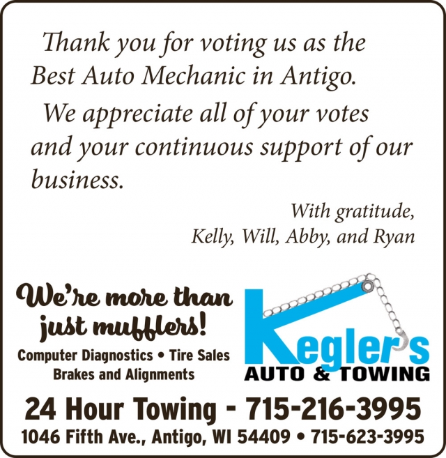 Best Auto Mechanic, Kegler's Auto and Towing