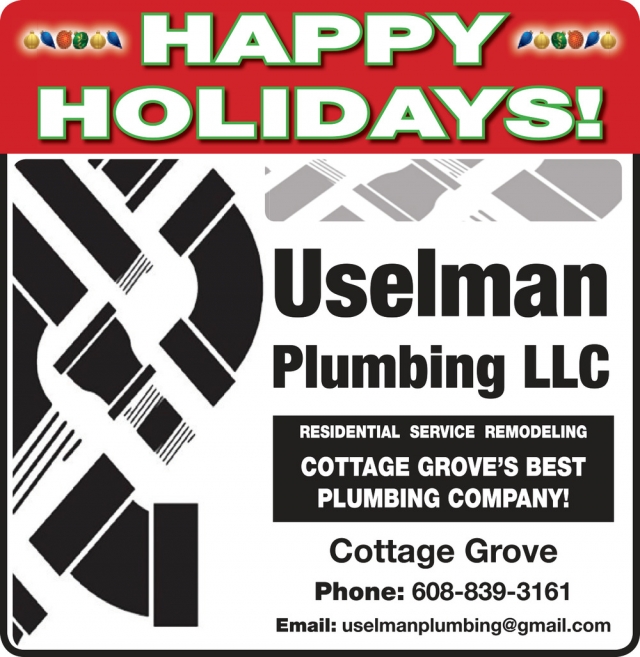 Happy Holidays!, Uselman Plumbing LLC, Cottage Grove, WI