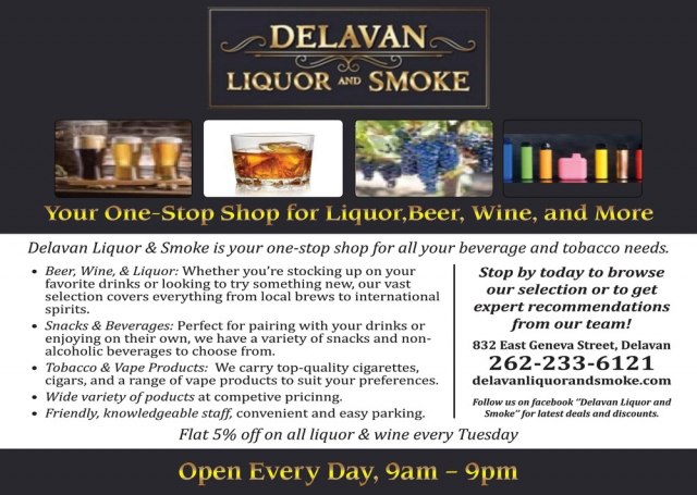 Your One-Stop Shop for Liquor, Beer, Wine, and More, Delavan Liquor and Smoke