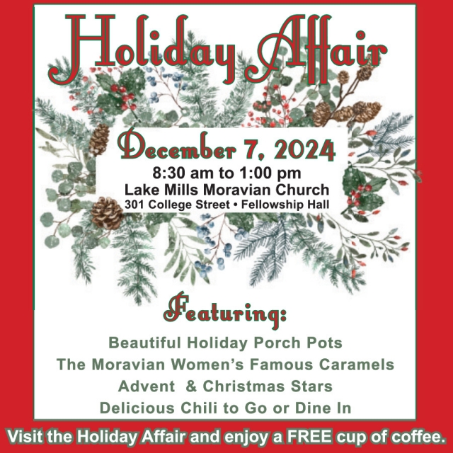 Holiday Affair, Lake Mills Moravian Church, Lake Mills, WI