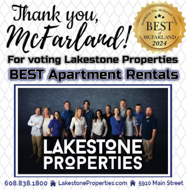 Best Apartment Rentals, Lakestone Properties, Mcfarland, WI