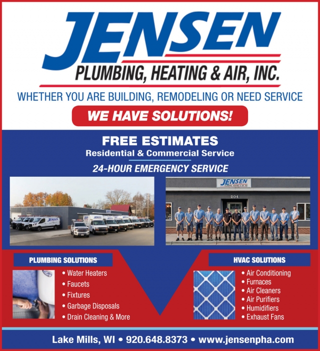 HVAC Solutions, Jensen Plumbing, Heating & Air, Inc, Lake Mills, WI