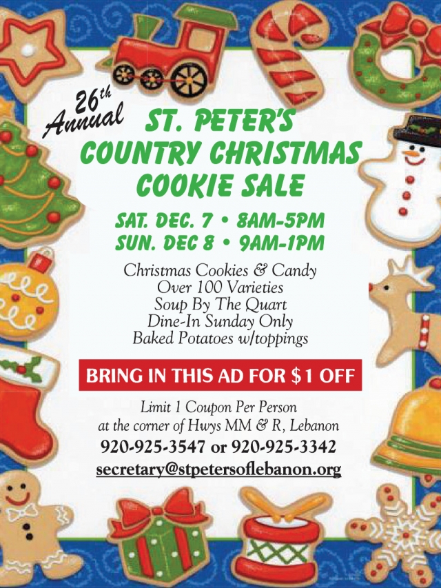 Cookie Sale, St. Peter's Country Christmas Cookie Sale