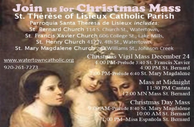 Join Us for Christmas Mass, St. Therese of Lisieux Parish