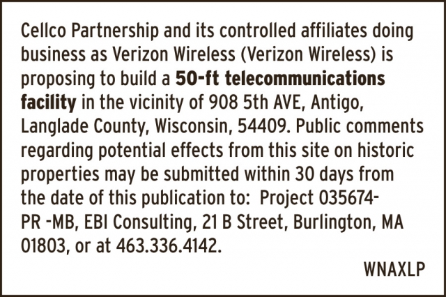 50-Ft Telecommunications Facility, EBI Consulting