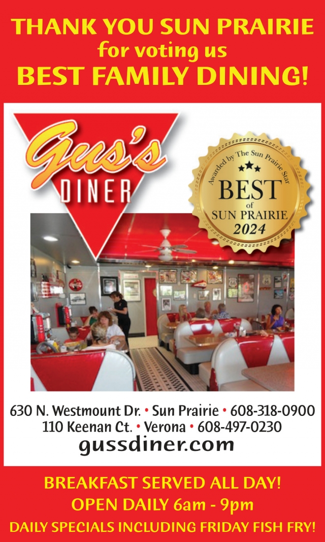 Best Family Dining!, Gus's Diner, Verona, WI