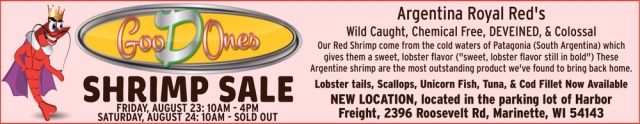 Shrimp Sale, Good Ones Shrimp Sale (August 23 & 24, 2024), Marinette, WI