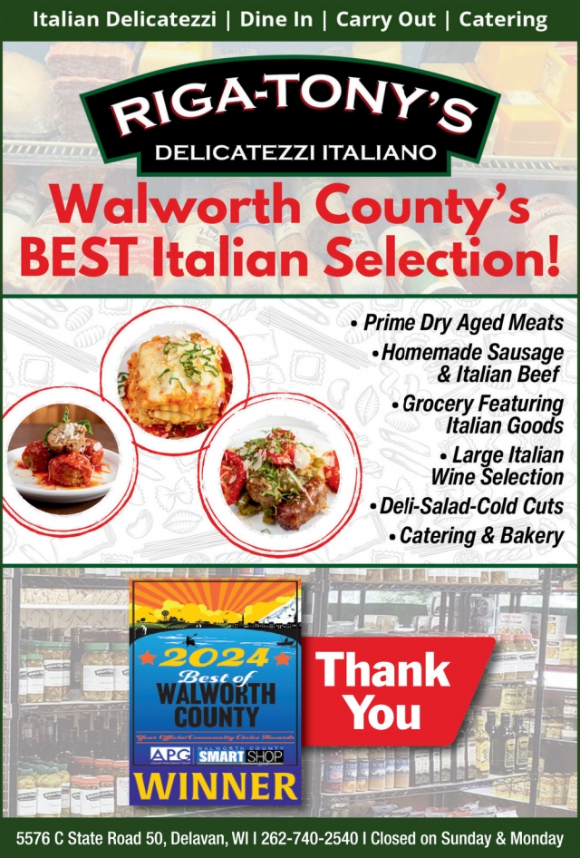 Best Italian Selection, Riga-Tony's, Delevan, WI