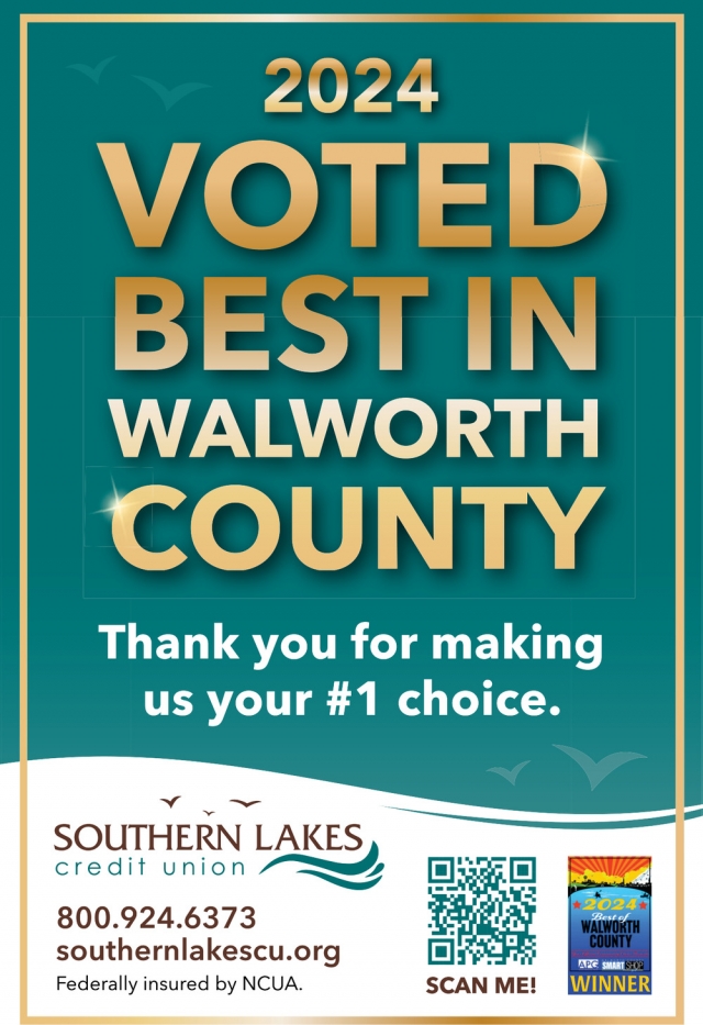 2024 Voted Best in Walworth County, Southern Lakes Credit Union