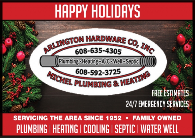 Happy Holidays, Arlington Hardware Co, Inc