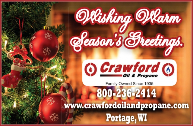 Wishing Warm Season's Greetings, Crawford Oil & Propane, Portage, WI