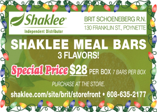 Shaklee Meal Bars, The Shaklee Center, Poynette, WI