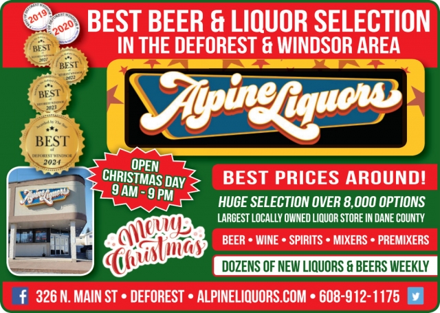 Best Beer & Liquor Selection, Alpine Liquors, Deforest, WI