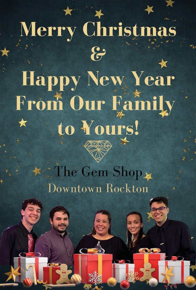 Merry Christmas, The Gem Shop, Rockton, IL