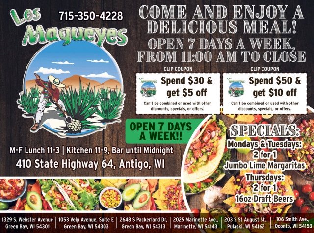 Come and Enjoy a Delicious Meal!, Los Magueyes, Pulaski, WI