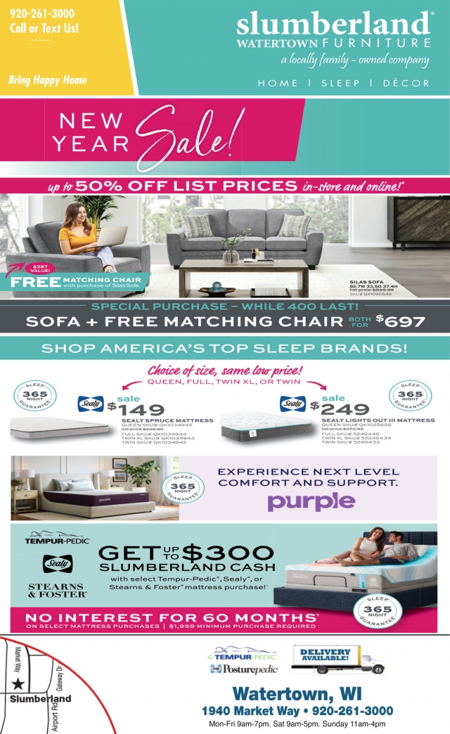 New Year Sale!, Slumberland Furniture - Watertown, Watertown, WI