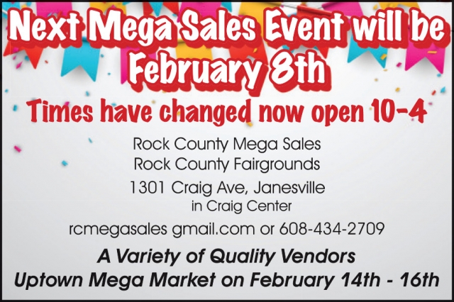 Mega Sales, Rock County Mega Sales at Rock County Fairgrounds