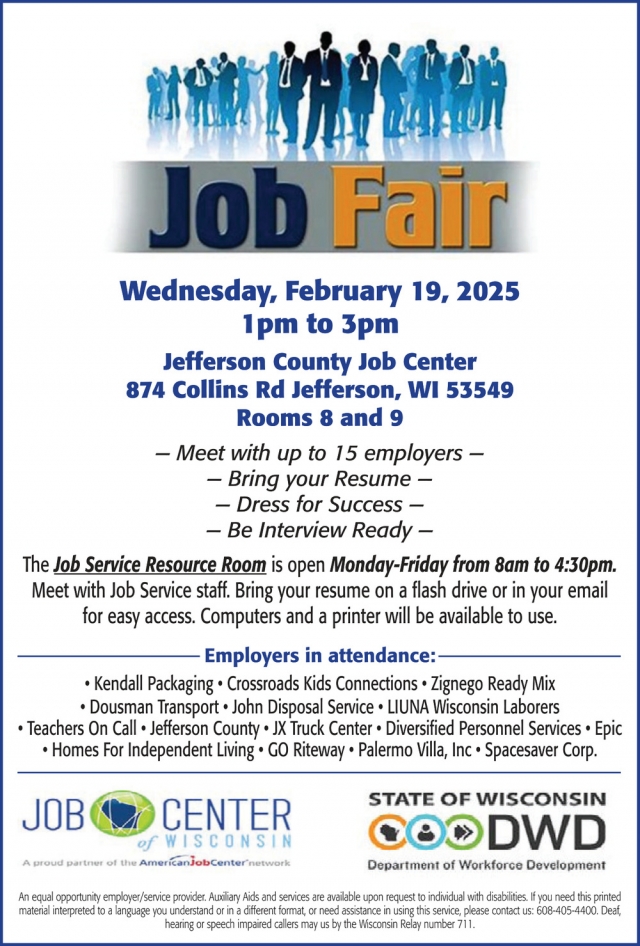 Looking for a New Job?, Job Fair (February 19, 2025)