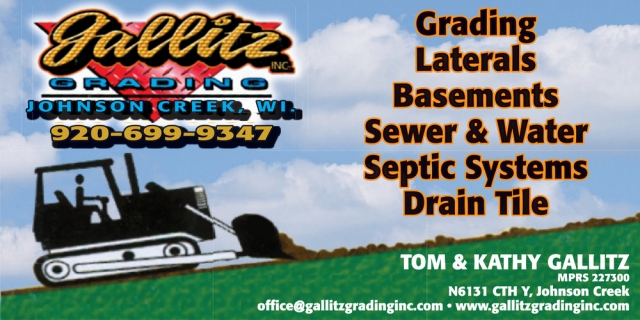 Grading Laterals Basements Sewer & Water Septic Systems Drain Tile, Gallitz Grading, Johnson Creek, WI