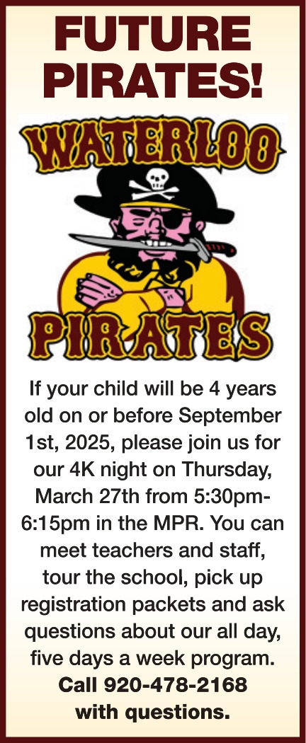 Future Pirates!, Waterloo School District, Waterloo, WI