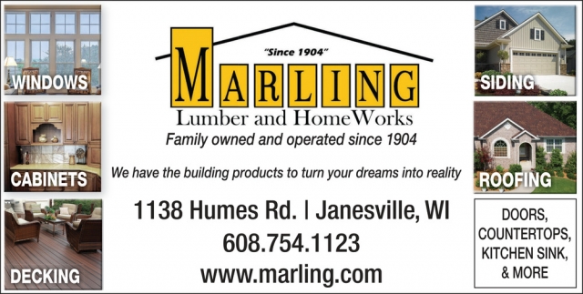 We Have the Building Products to Turn Your Dreams Into Reality, Marling Lumber And Home Works, Janesville, WI