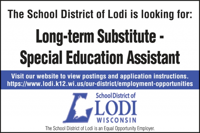 Special Education Assistant, School District of Lodi, Lodi, WI