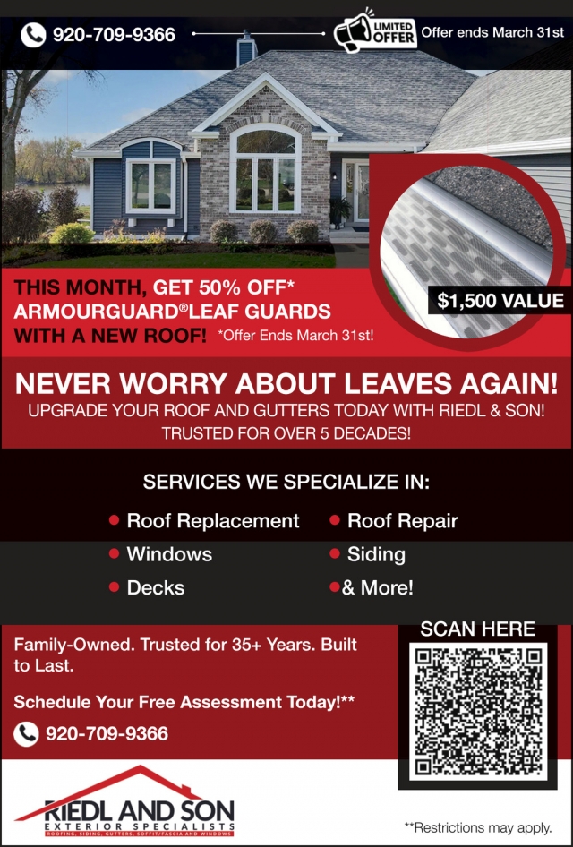 Roof Replacement, Riedl And Son Exterior Specialists, Fort Atkinson, WI