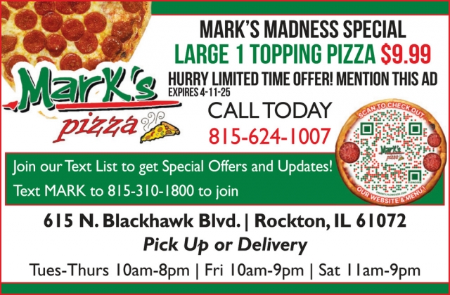 Mark's Madness Special, Mark's Pizza