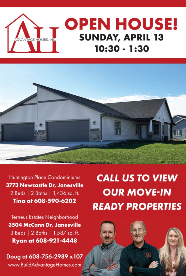 Open House!, Advantage Homes Inc., Janesville, WI