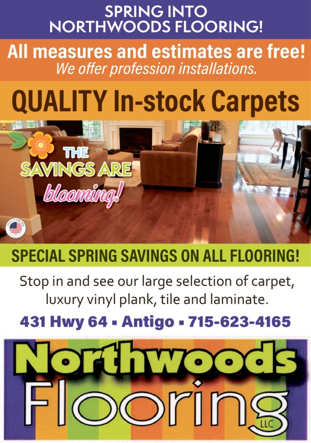 Special Spring Savings on All Flooring!, Northwoods Flooring, Antigo, WI