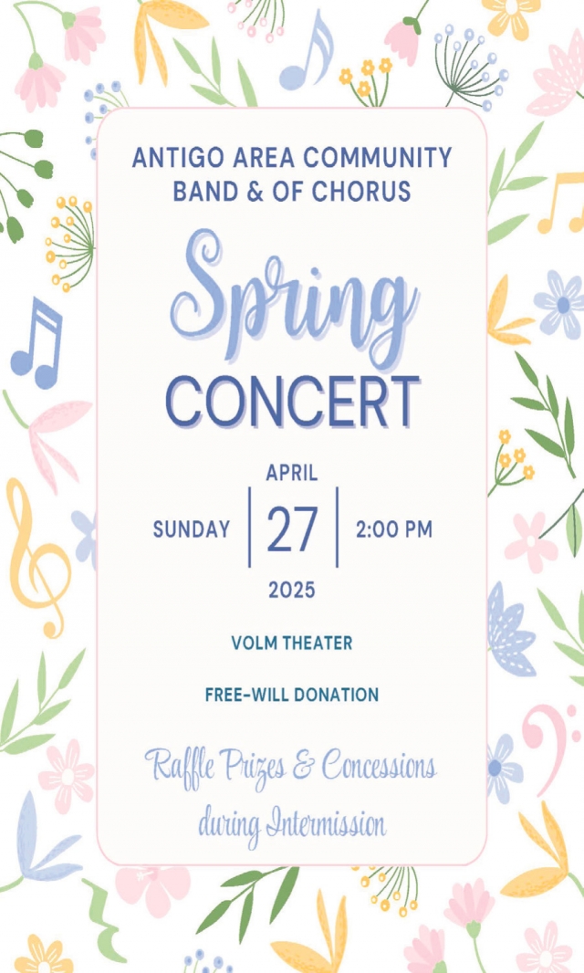 Spring Concert, Antigo Area Community Band & of Chorus (April 27, 2025)