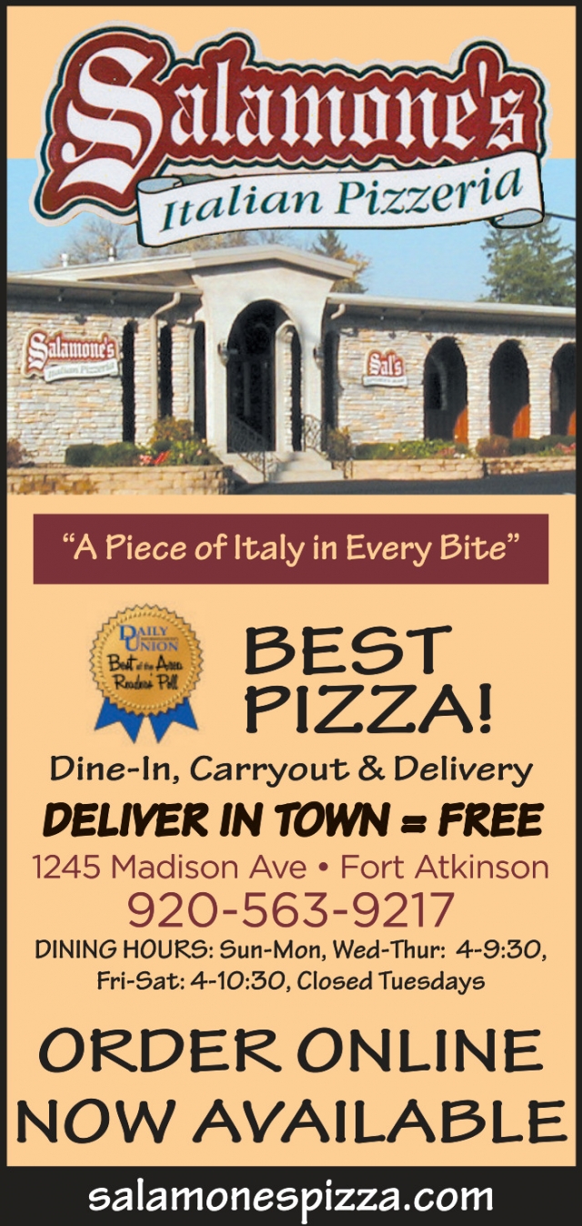 Italian Pizzeria, Salamone's Pizza, Fort Atkinson, WI