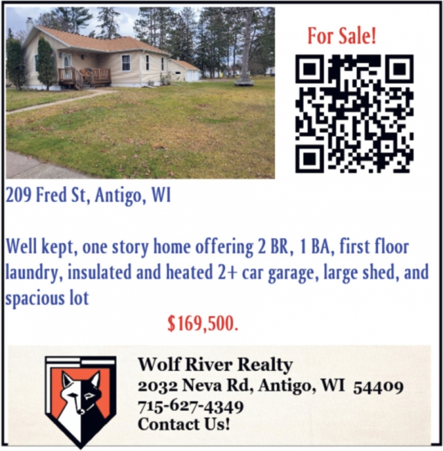 For Sale!, Wolf River Realty, Antigo, WI